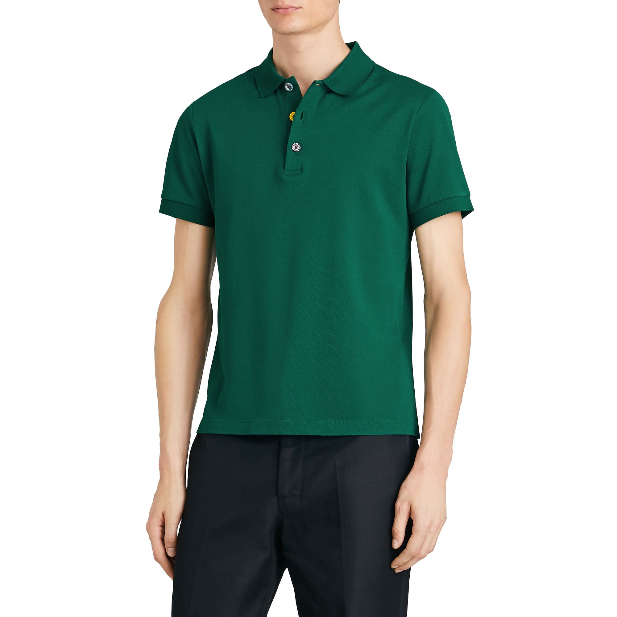 OPAL GREEN Polo en piqué de coton avec boutons peints
