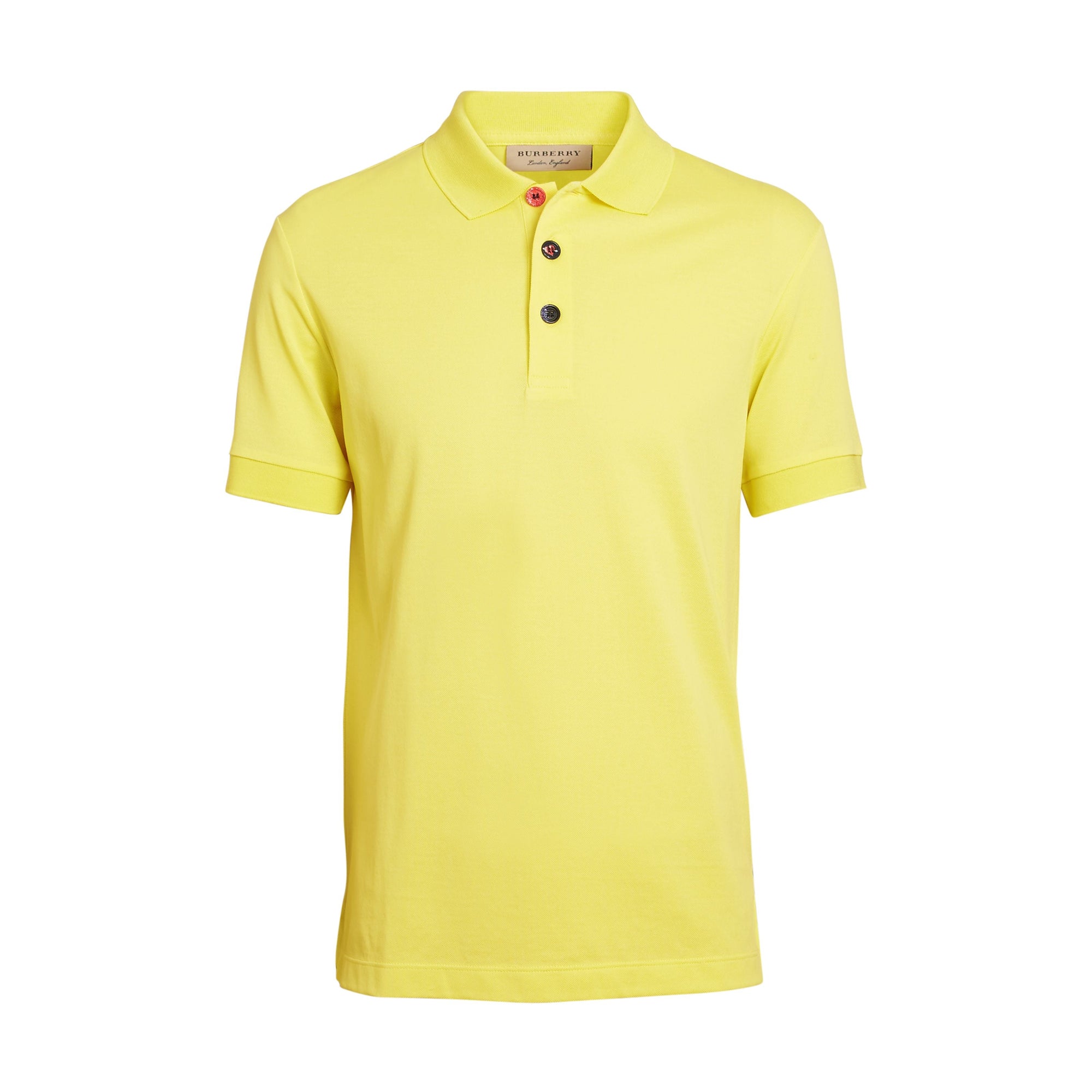 VIBRANT LEMON Polo en piqué de coton avec boutons peints
