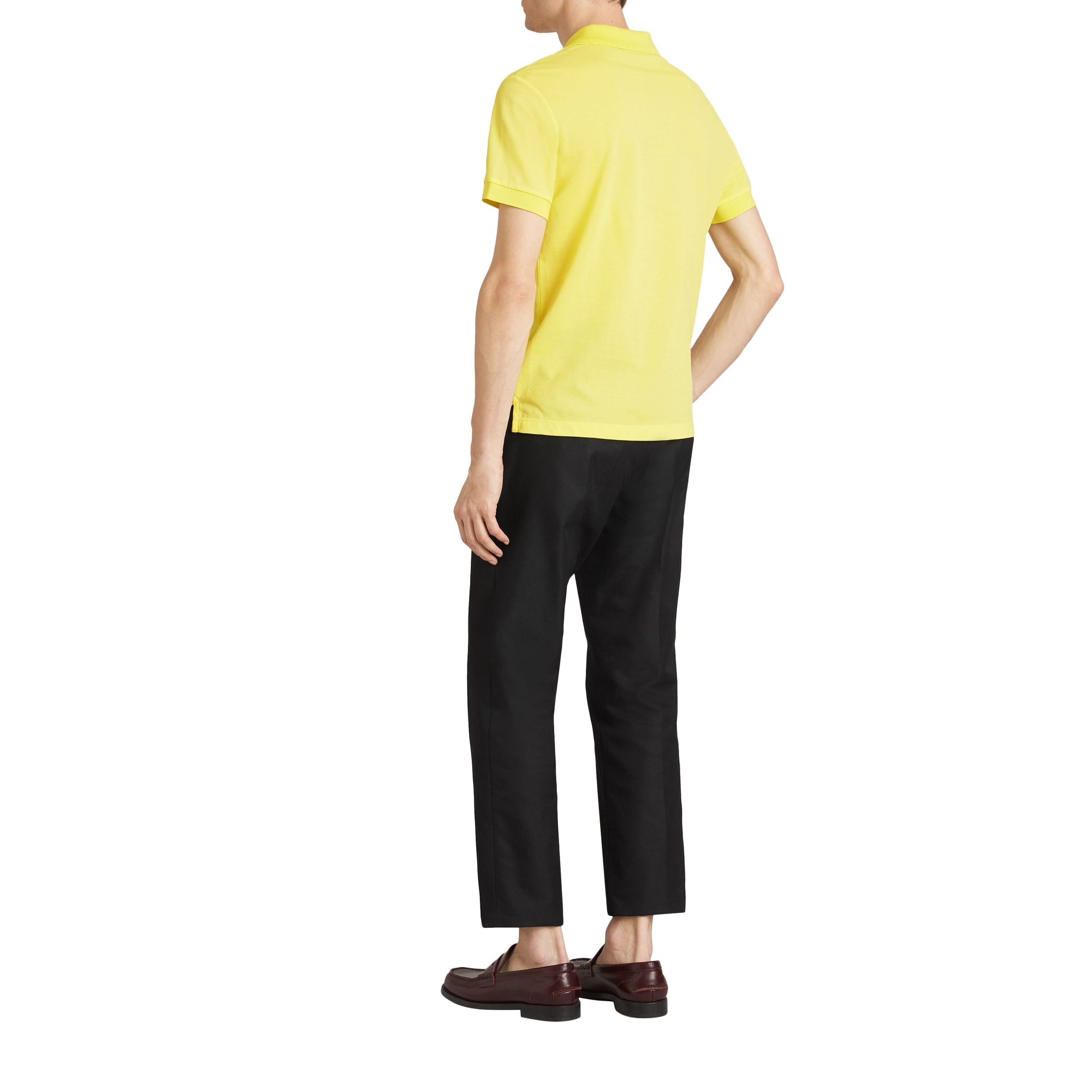 VIBRANT LEMON Polo en piqué de coton avec boutons peints