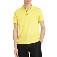 VIBRANT LEMON Polo en piqué de coton avec boutons peints