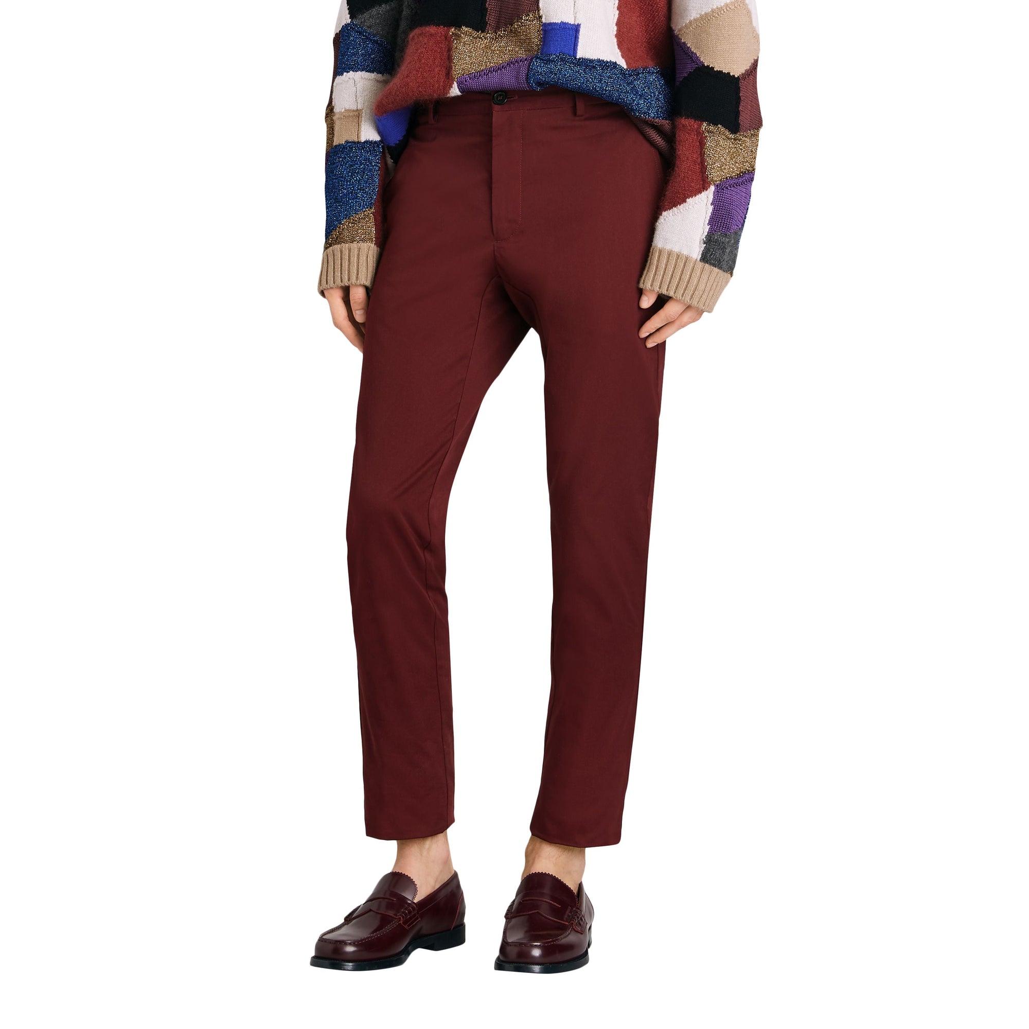 DARK CRIMSON Pantalon chino slim en coton