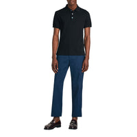 BLACK Polo en piqué de coton avec boutons peints