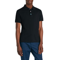BLACK Polo en piqué de coton avec boutons peints