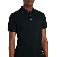 BLACK Polo en piqué de coton avec boutons peints