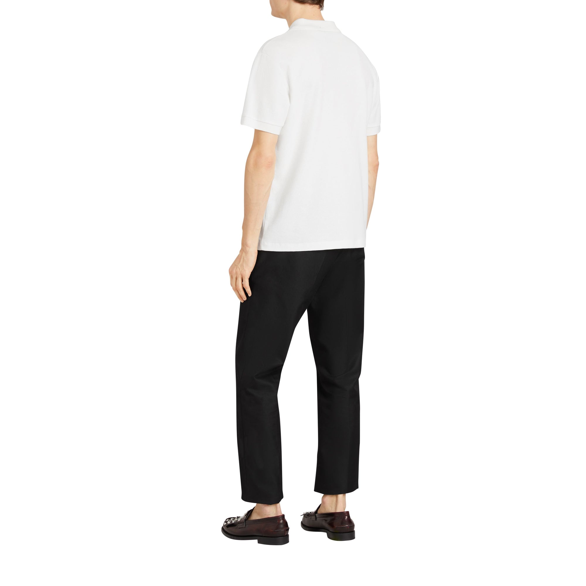 WHITE Polo en piqué de coton avec triple logo d'archive