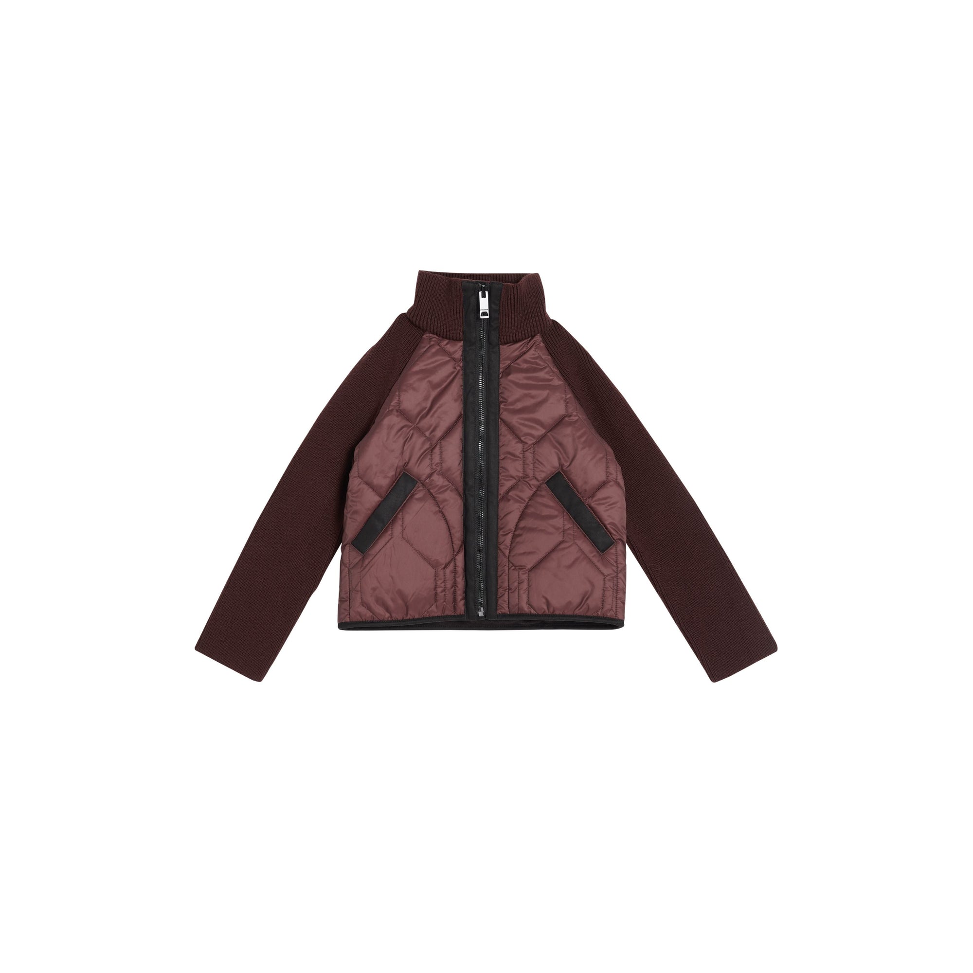 BURGUNDY Veste matelassée avec manches en maille
