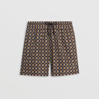 NAVY IP PATTERN Short de bain à cordon de serrage avec logo d'archive et motif Vintage check