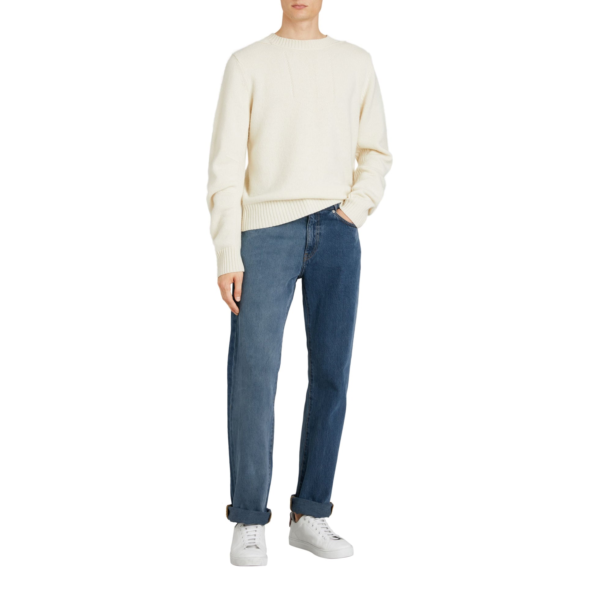 INDIGO Jean de coupe droite bicolore