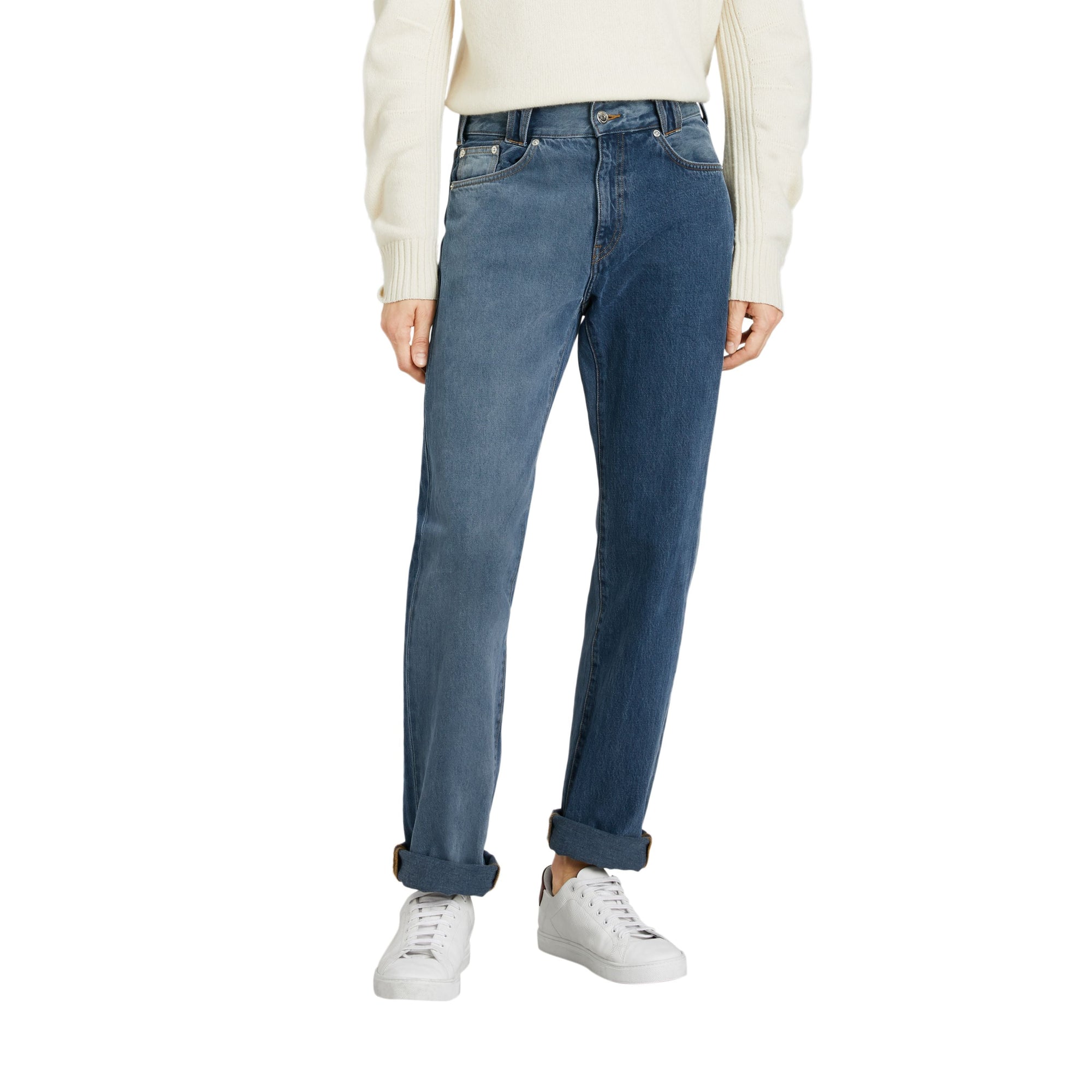 INDIGO Jean de coupe droite bicolore