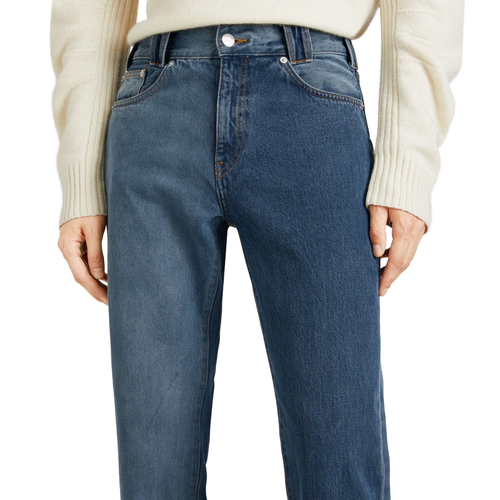 INDIGO Jean de coupe droite bicolore