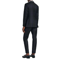 NAVY Costume de coupe Soho en sergé de laine tartan