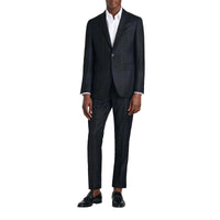 NAVY Costume de coupe Soho en sergé de laine tartan