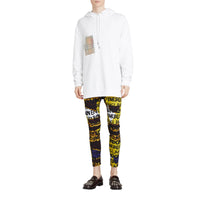 WHITE Sweat-shirt à capuche en jersey de coton avec poche à imprimé étiquette