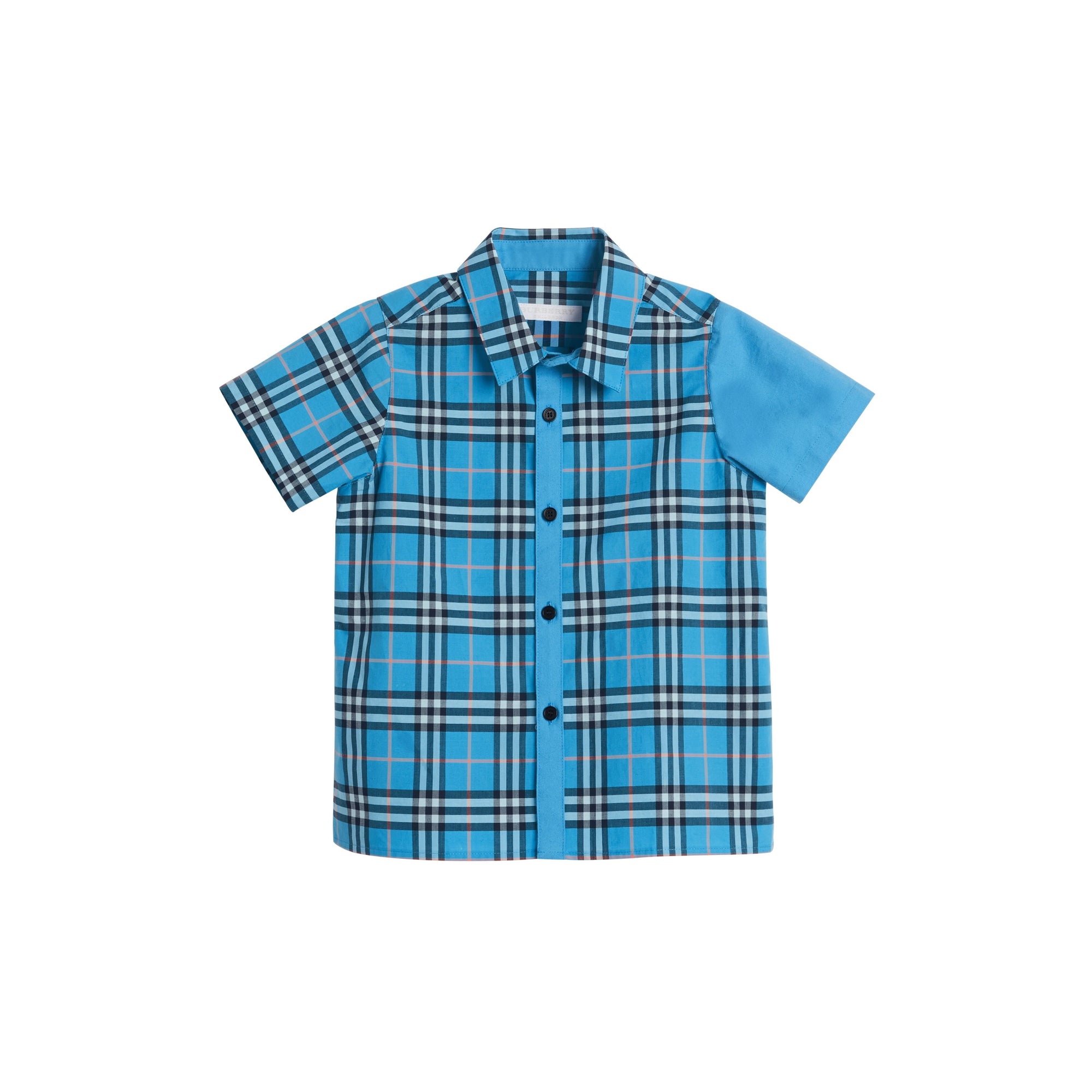 AZURE BLUE IP CHECK Chemise à manches courtes en coton avec motif check et logo d'archive