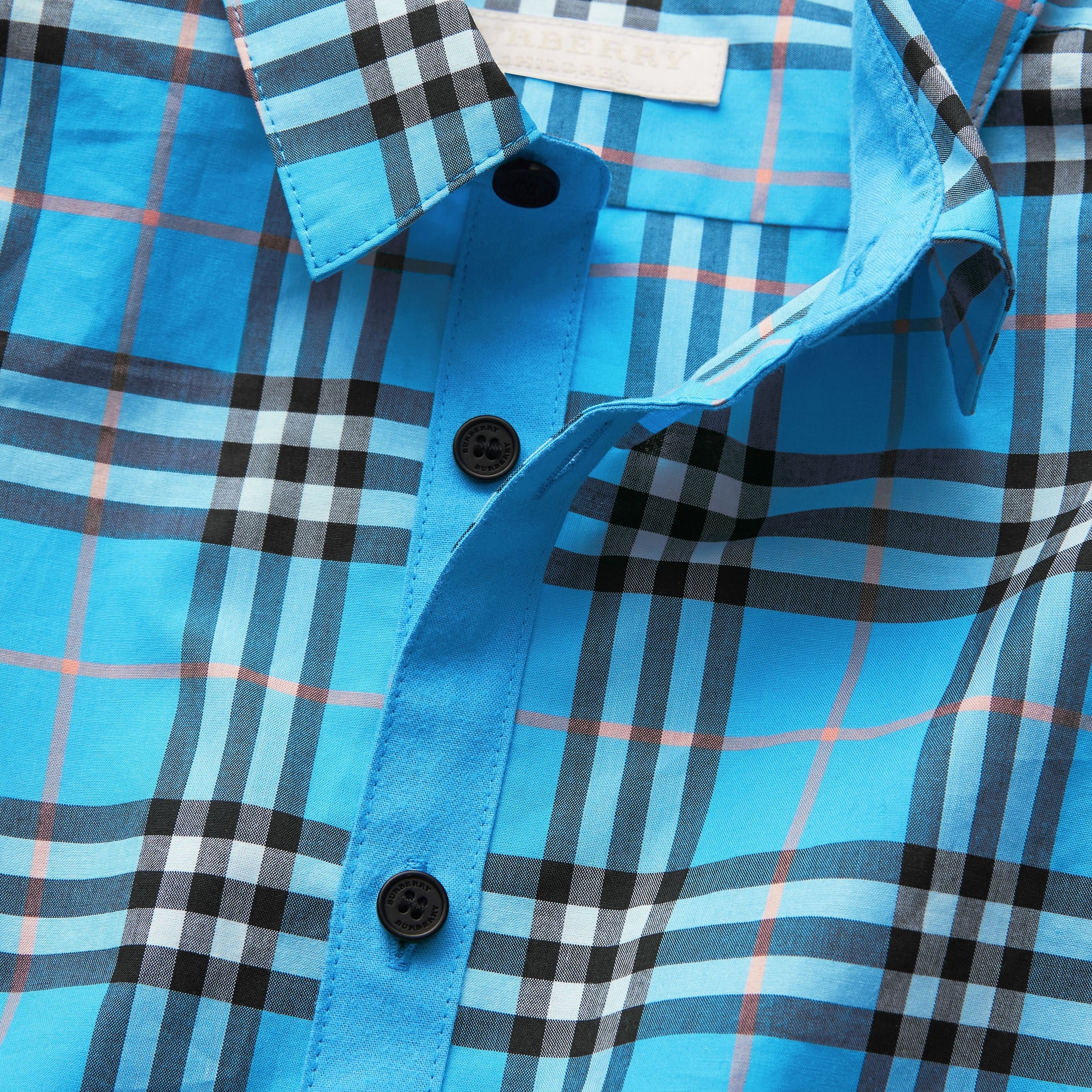 AZURE BLUE IP CHECK Chemise à manches courtes en coton avec motif check et logo d'archive