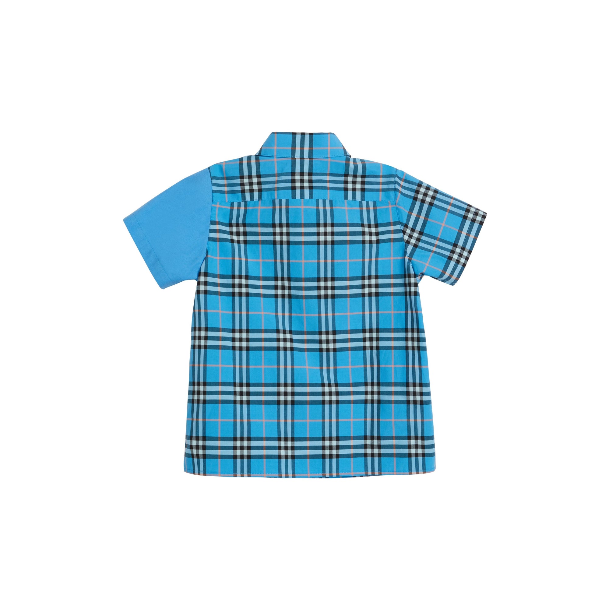 AZURE BLUE IP CHECK Chemise à manches courtes en coton avec motif check et logo d'archive