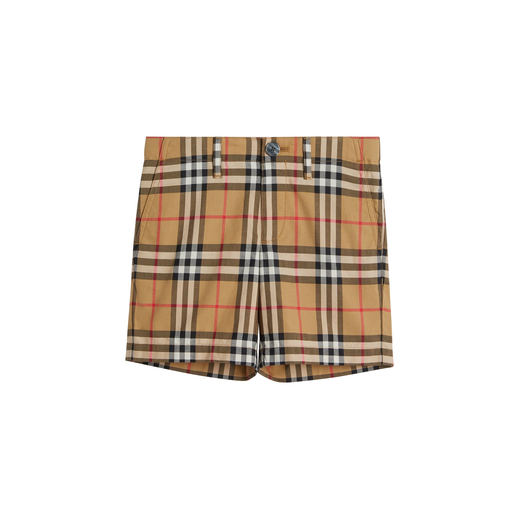 Short habillé en coton à motif Vintage check - Jaune Antique