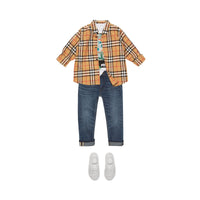 Chemise en coton Vintage check - Jaune Antique