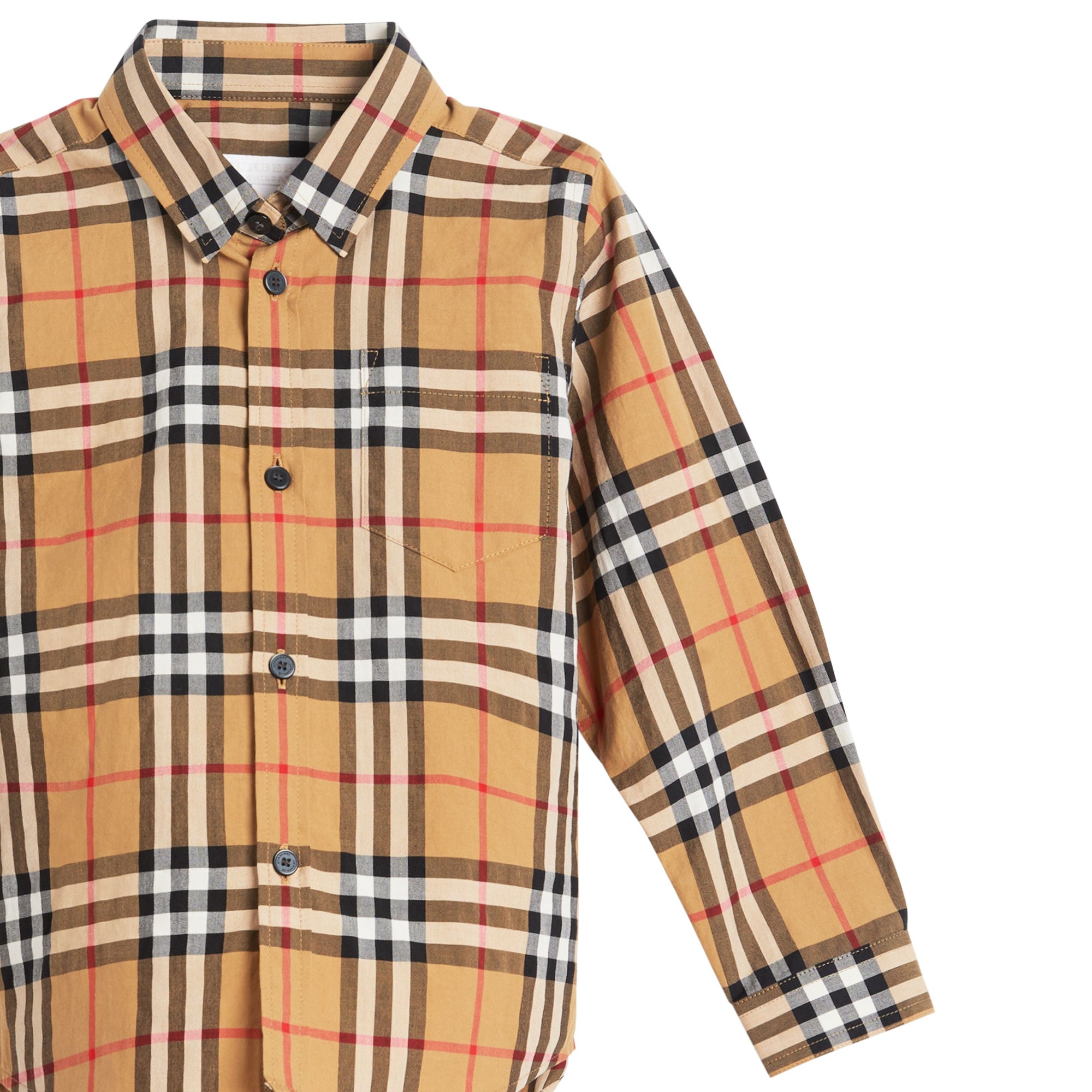 Chemise en coton Vintage check - Jaune Antique