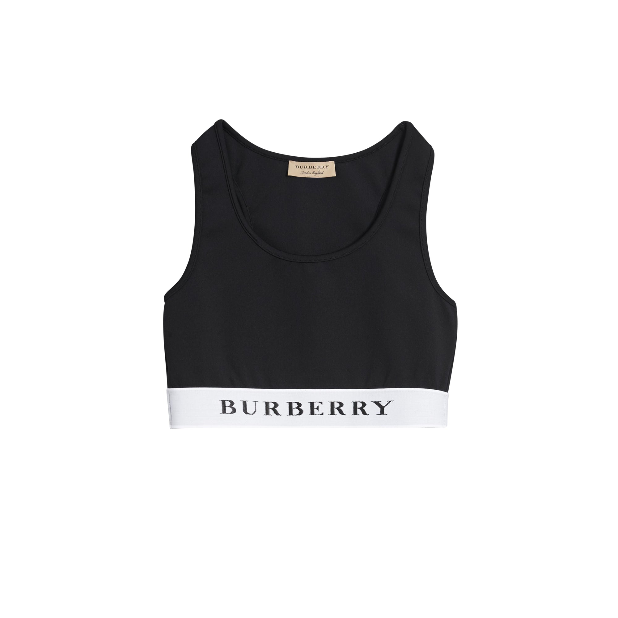 BLACK Brassière en jersey extensible avec logo