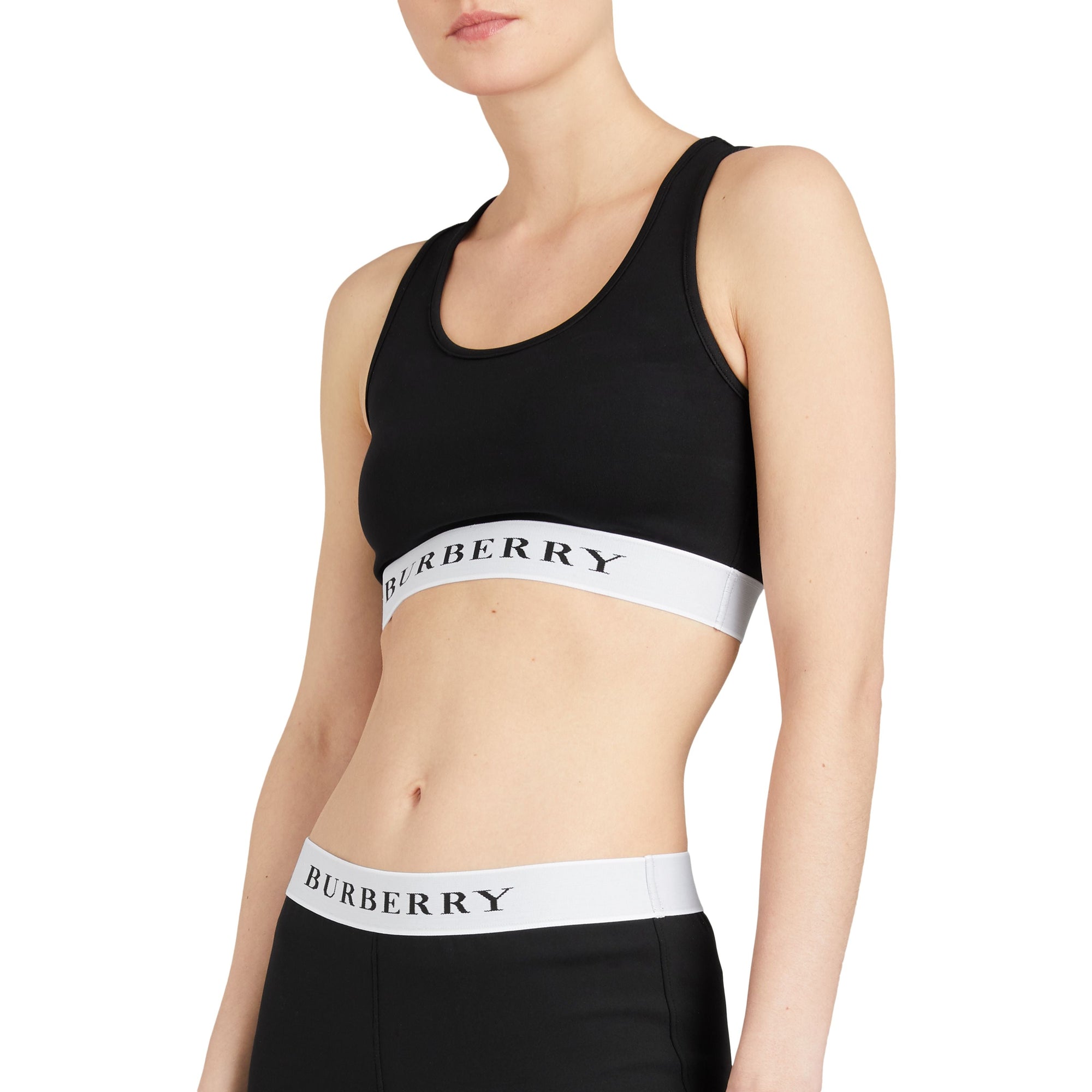 BLACK Brassière en jersey extensible avec logo