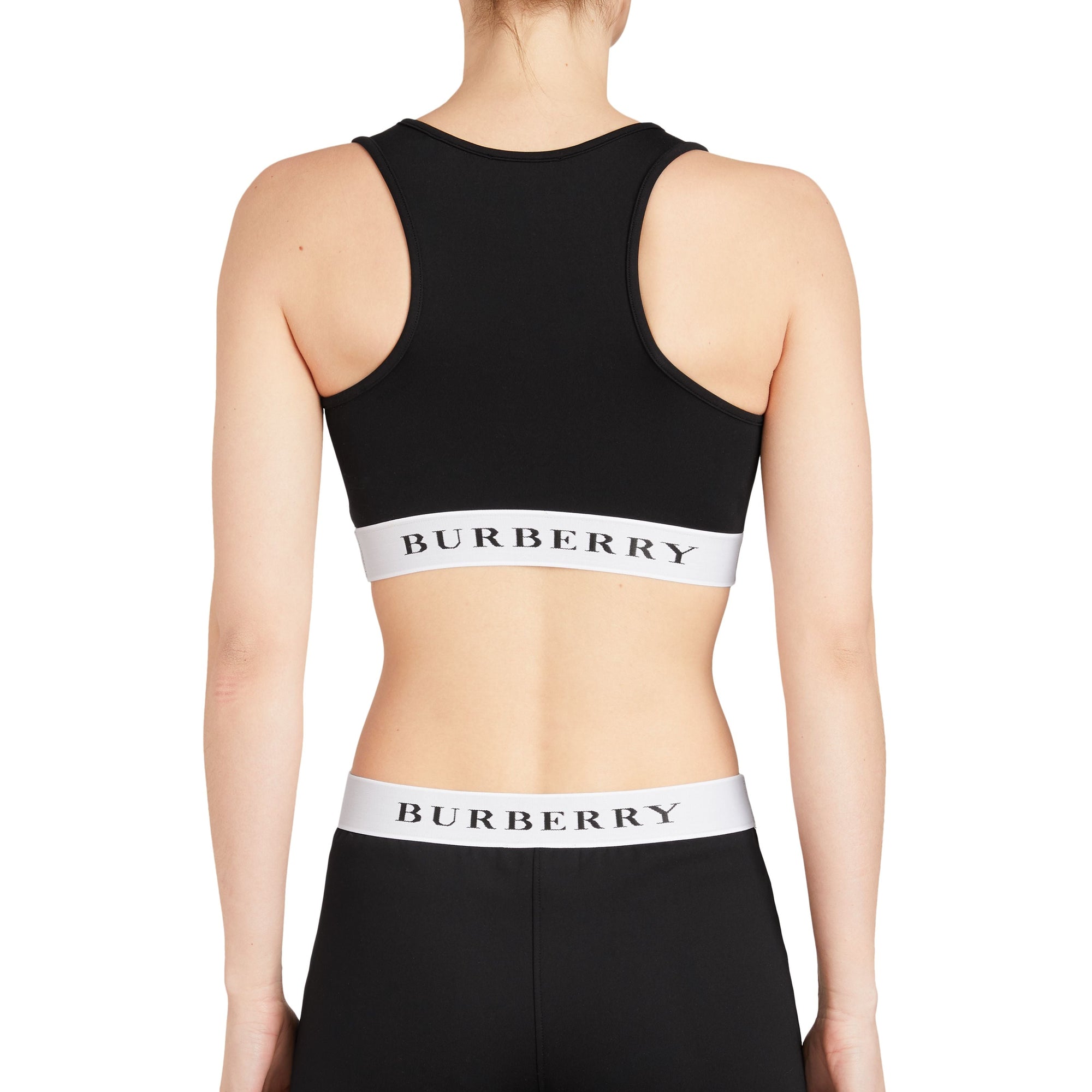 BLACK Brassière en jersey extensible avec logo