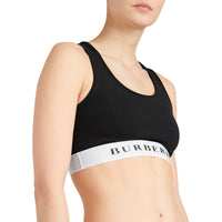 BLACK Brassière en jersey extensible avec logo