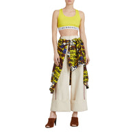 BRIGHT YELLOW Brassière en jersey extensible avec logo