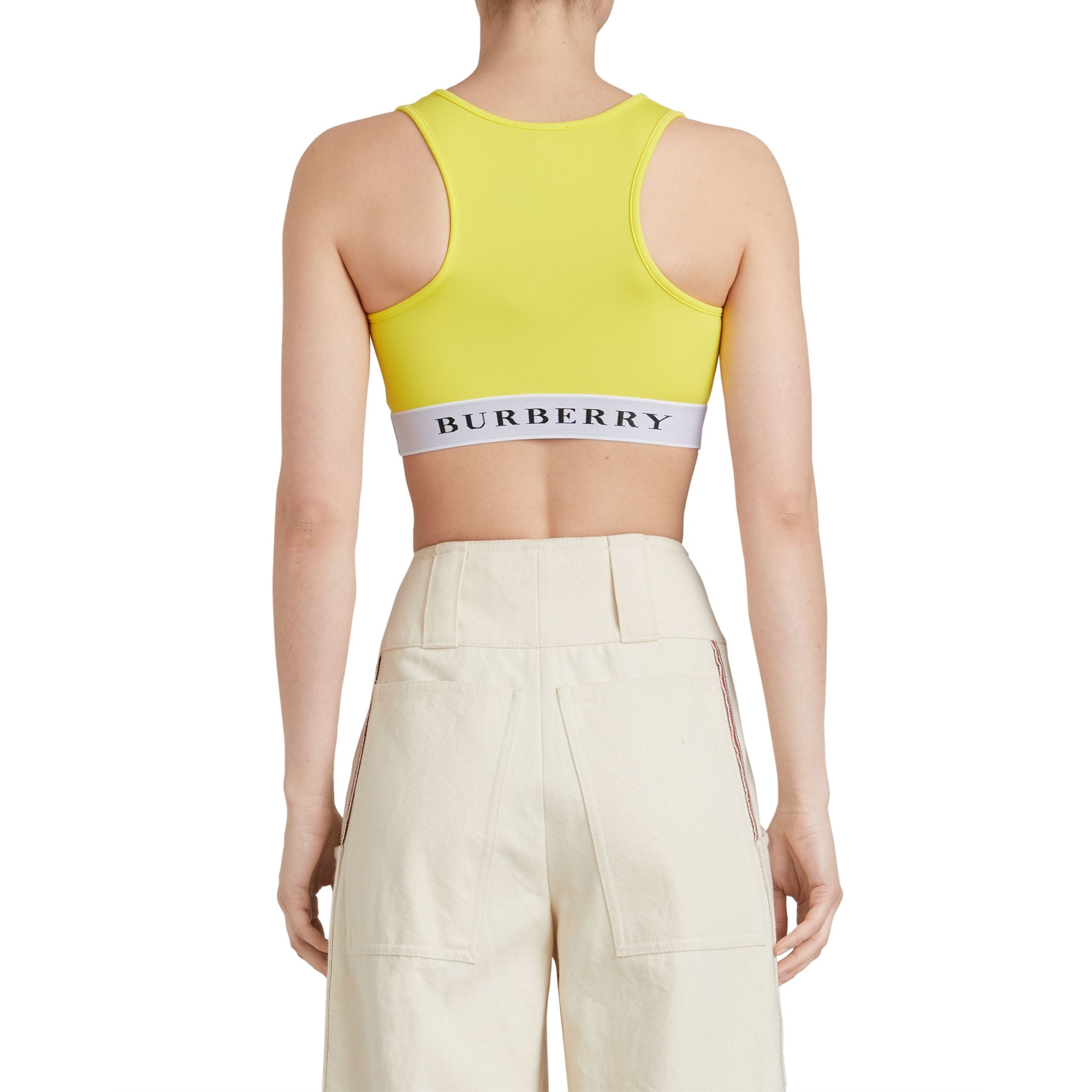 BRIGHT YELLOW Brassière en jersey extensible avec logo