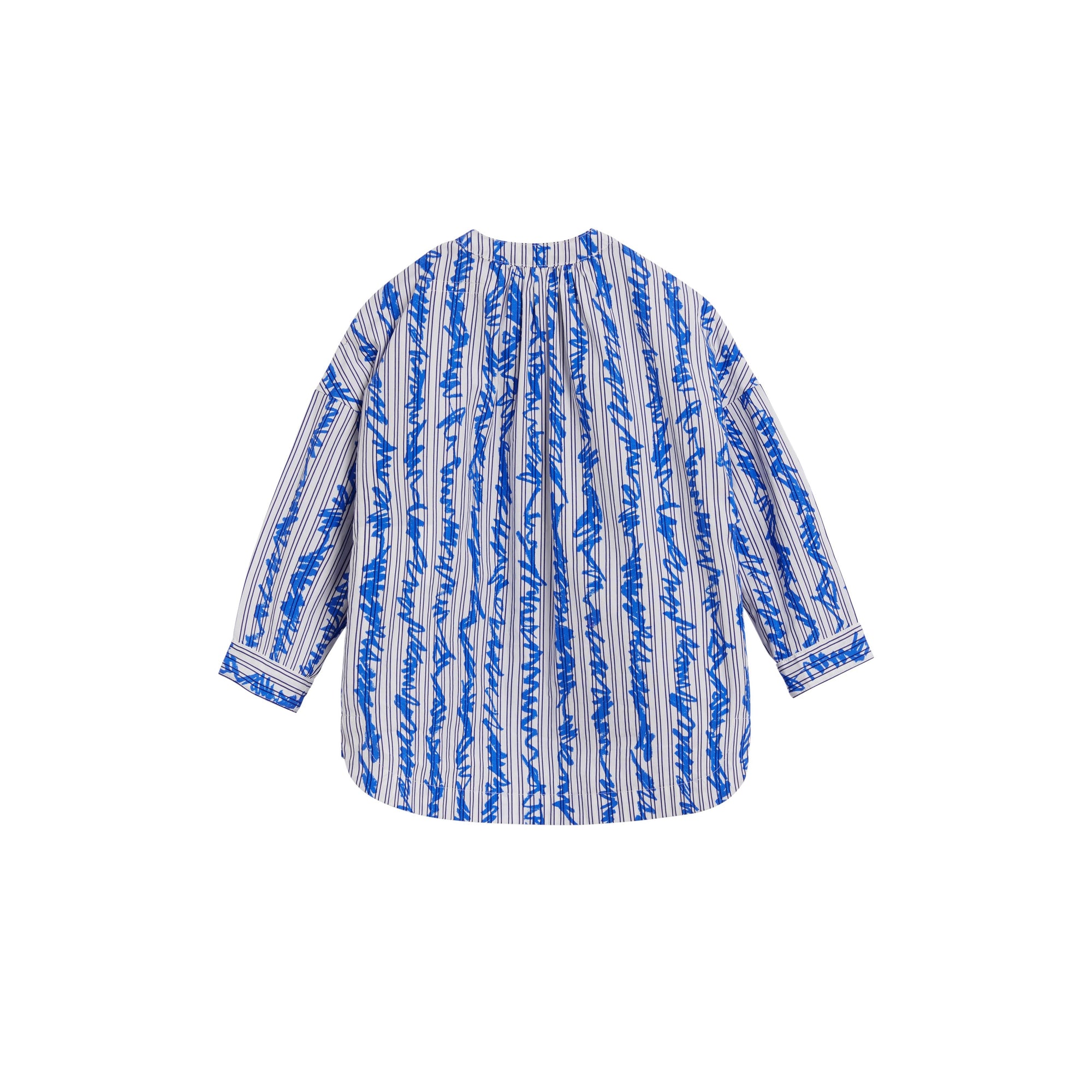 BRIGHT BLUE Chemise en coton à motif rayé griffonné
