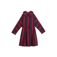 BURGUNDY Robe rayée avec cordon de serrage