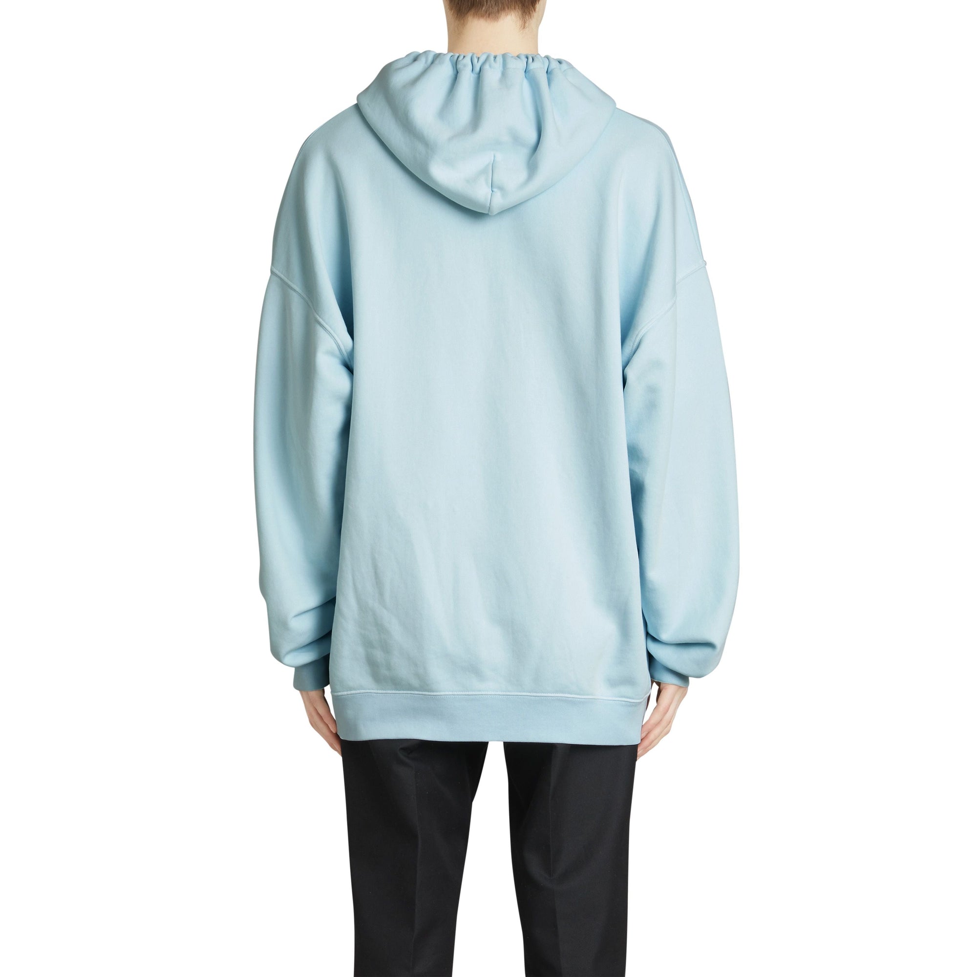 PEARL BLUE Sweat-shirt à capuche oversize en coton brodé du logo du Cavalier