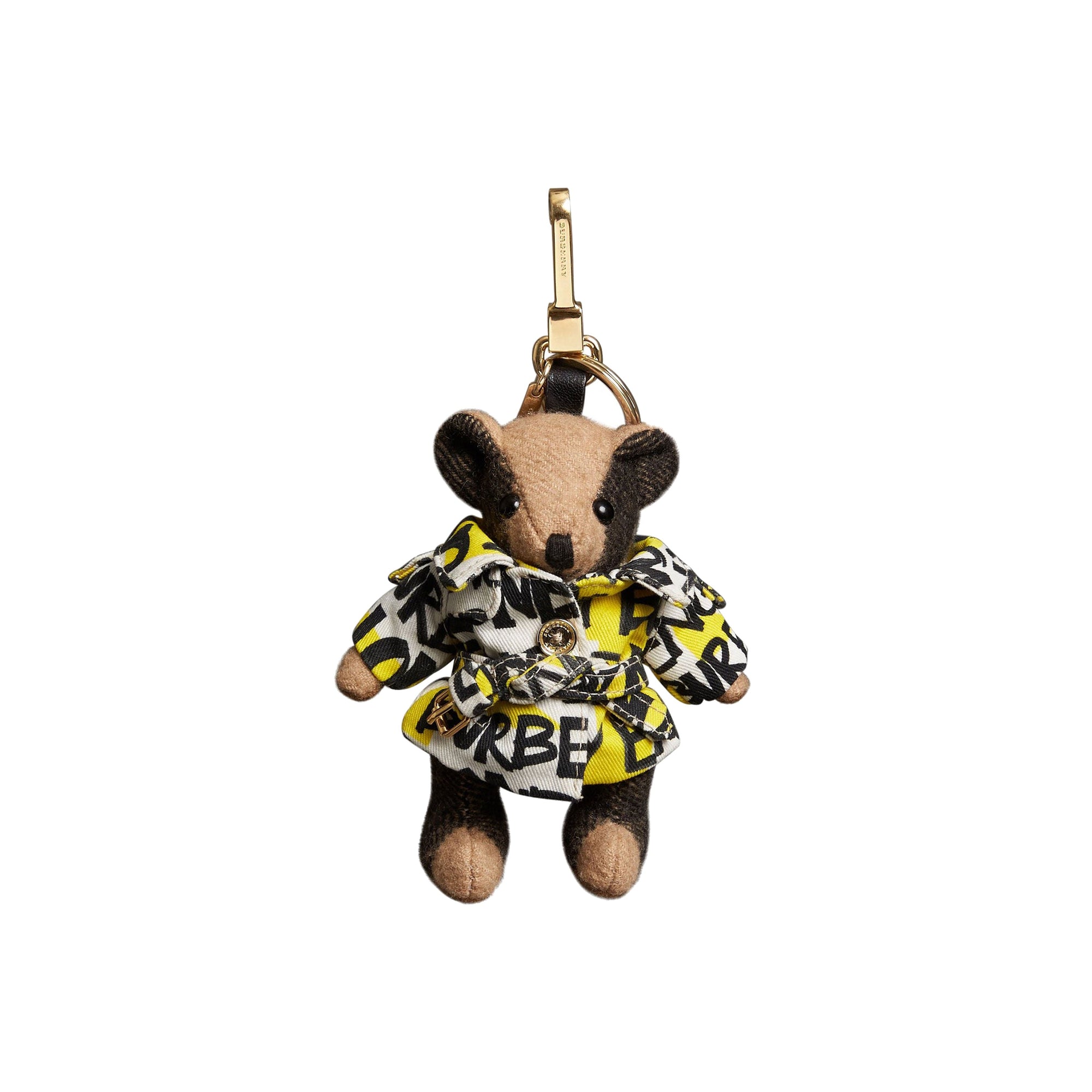 Bijou porte-clés Thomas bear avec trench à imprimé graffiti - Camel