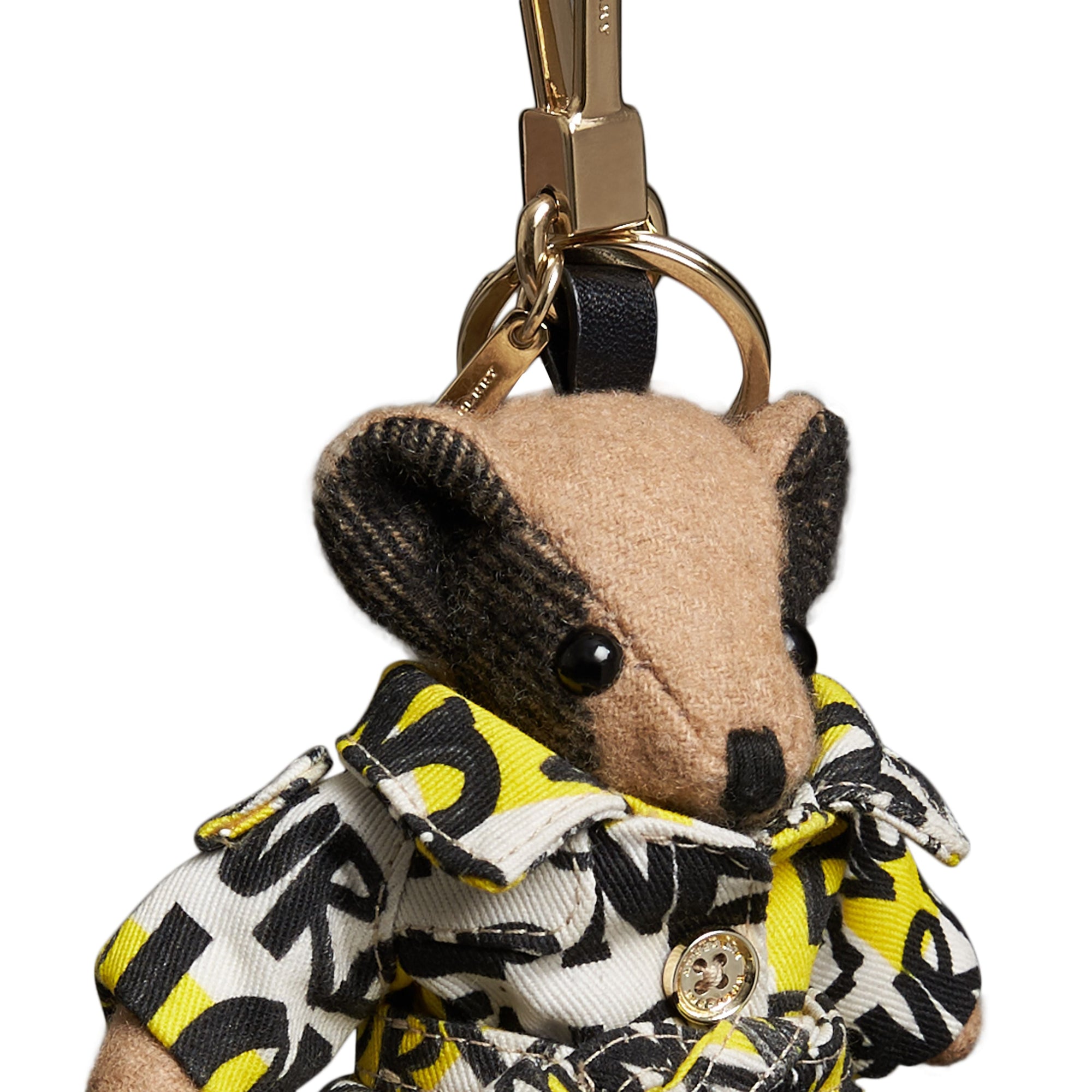 Bijou porte-clés Thomas bear avec trench à imprimé graffiti - Camel