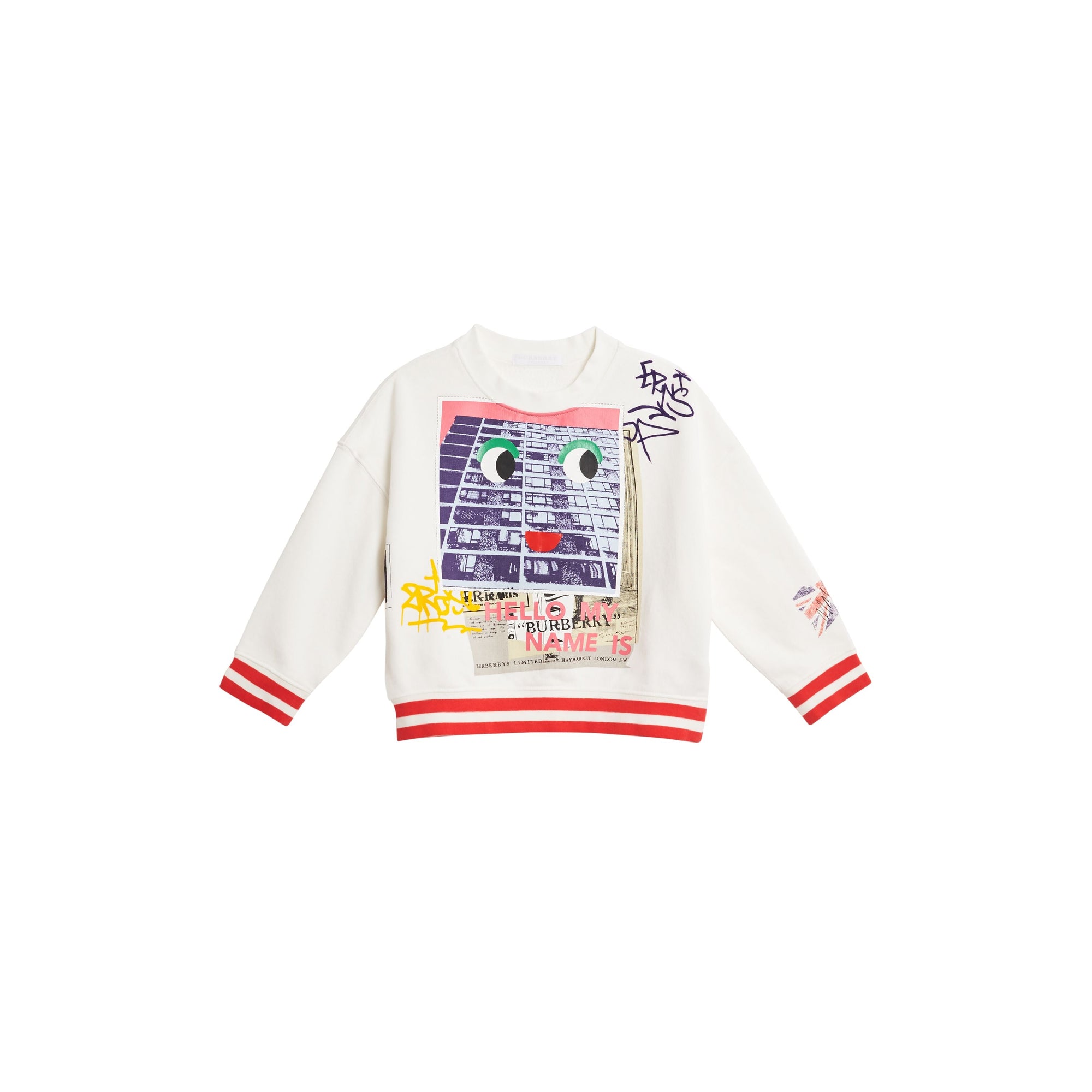 IVORY Sweat-shirt en coton à imprimé polaroïd London