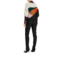 BLACK Pull en soie et mohair mélangés à motif en intarsia géométrique