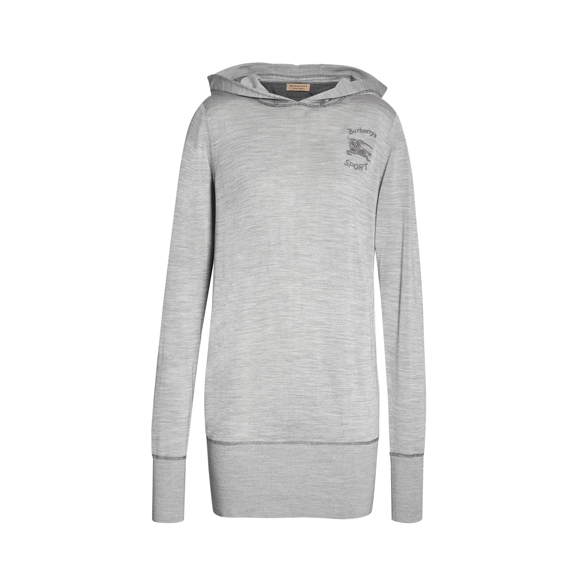 CHARCOAL Sweat-shirt à capuche en soie et cachemire brodé