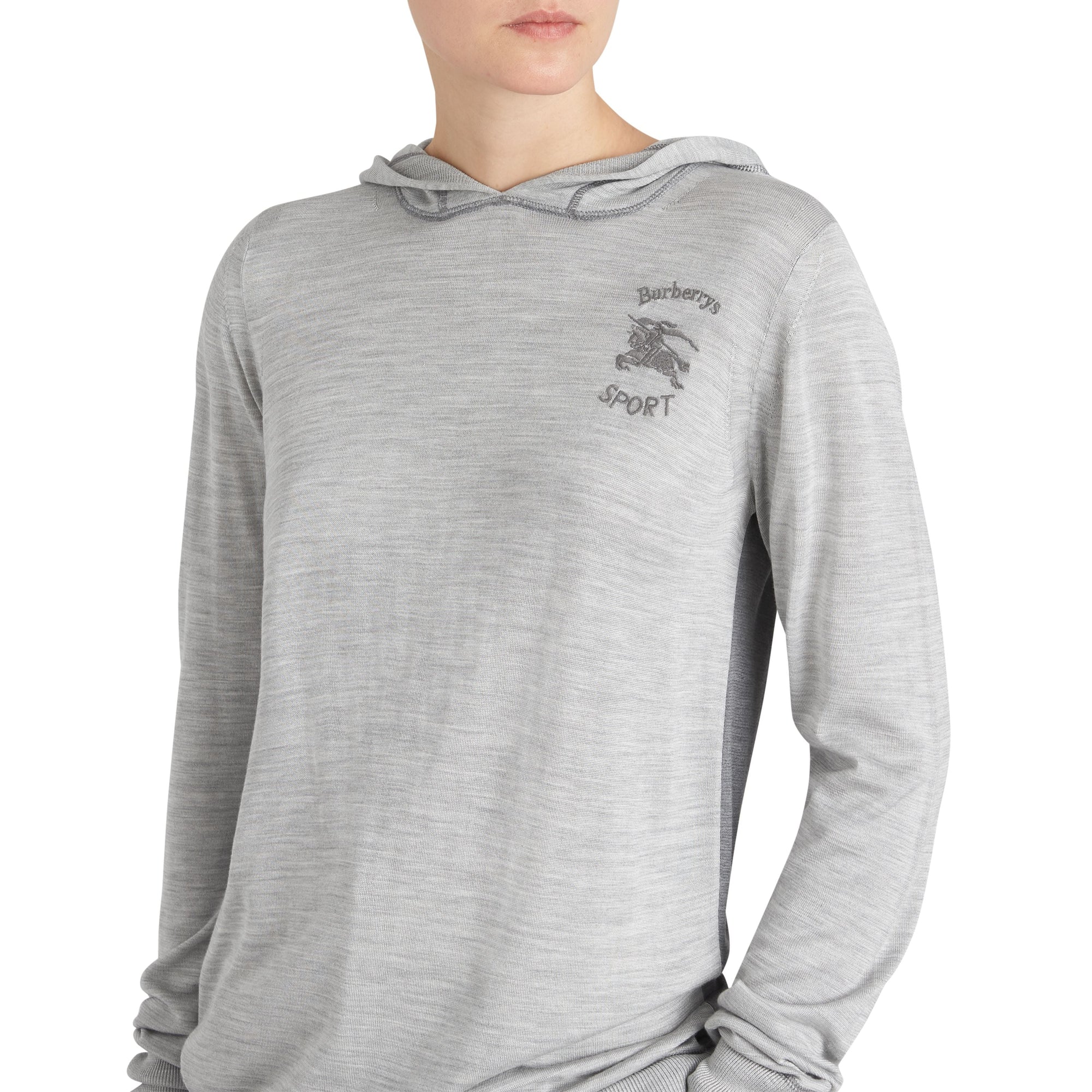 CHARCOAL Sweat-shirt à capuche en soie et cachemire brodé