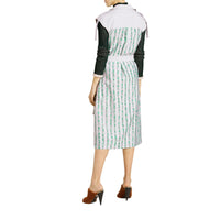 Robe chemise en coton à motif rayé griffonné - Marine vif