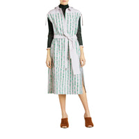 Robe chemise en coton à motif rayé griffonné - Marine vif