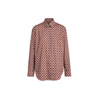 Chemise en coton à imprimé mosaïque d'archive - Rose