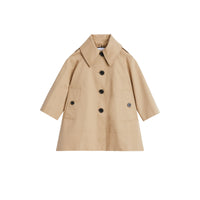 HONEY Manteau évasé en coton résistant aux intempéries avec capuche amovible