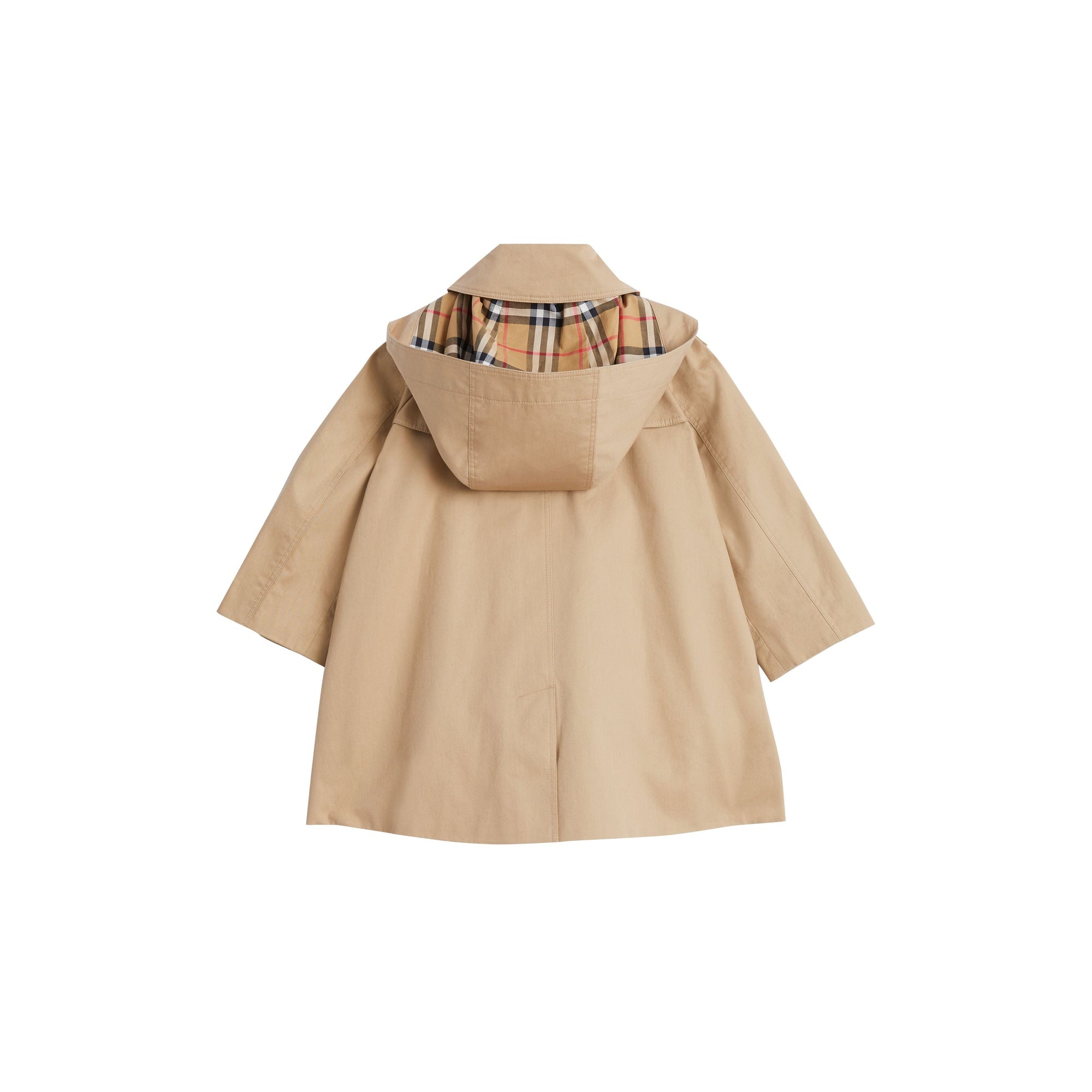 HONEY Manteau évasé en coton résistant aux intempéries avec capuche amovible
