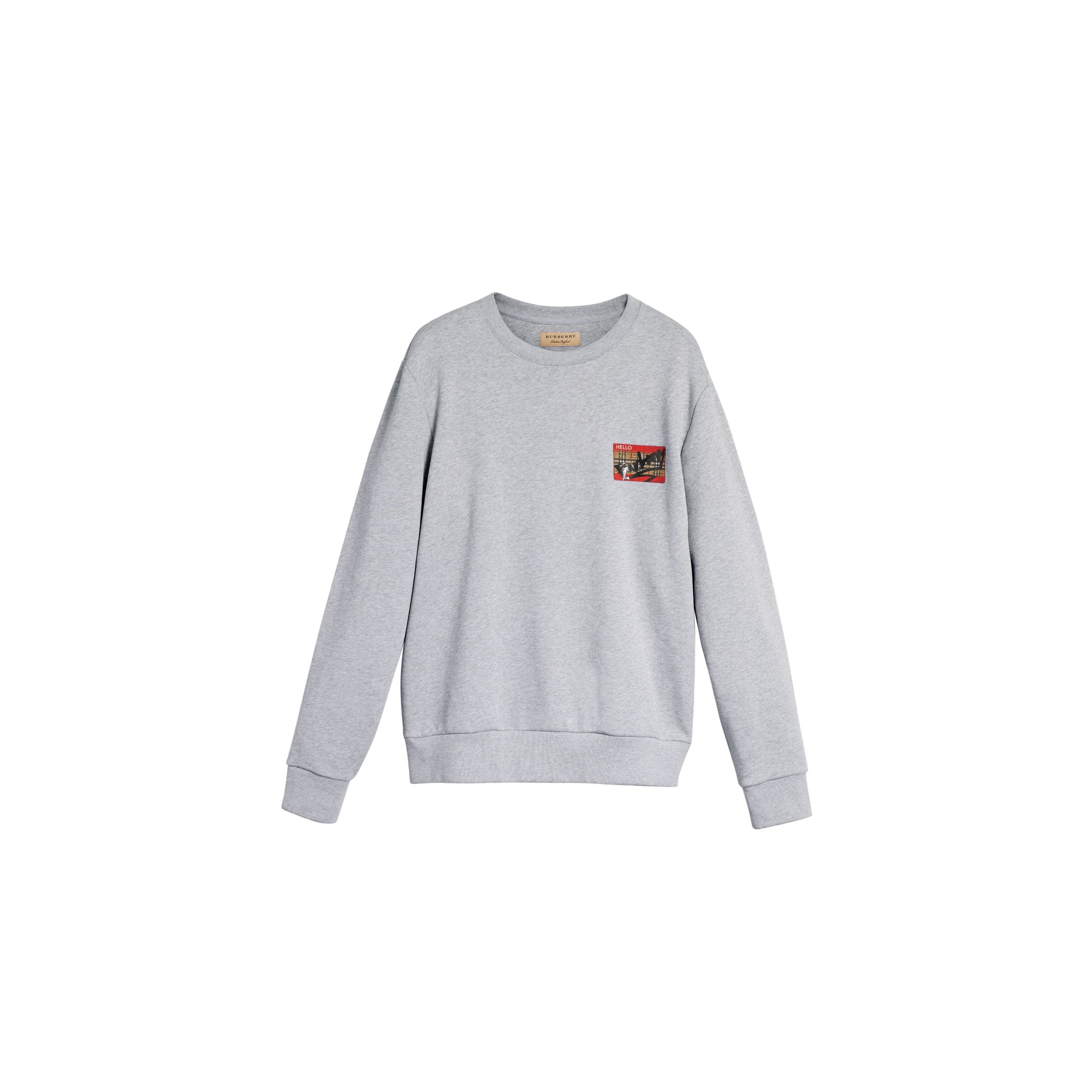 PALE GREY MELANGE Sweat-shirt avec imprimé étiquette en graffiti