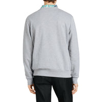 PALE GREY MELANGE Sweat-shirt avec imprimé étiquette en graffiti
