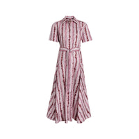LIGHT PINK STRIPE Robe chemise en coton à motif rayé griffonné