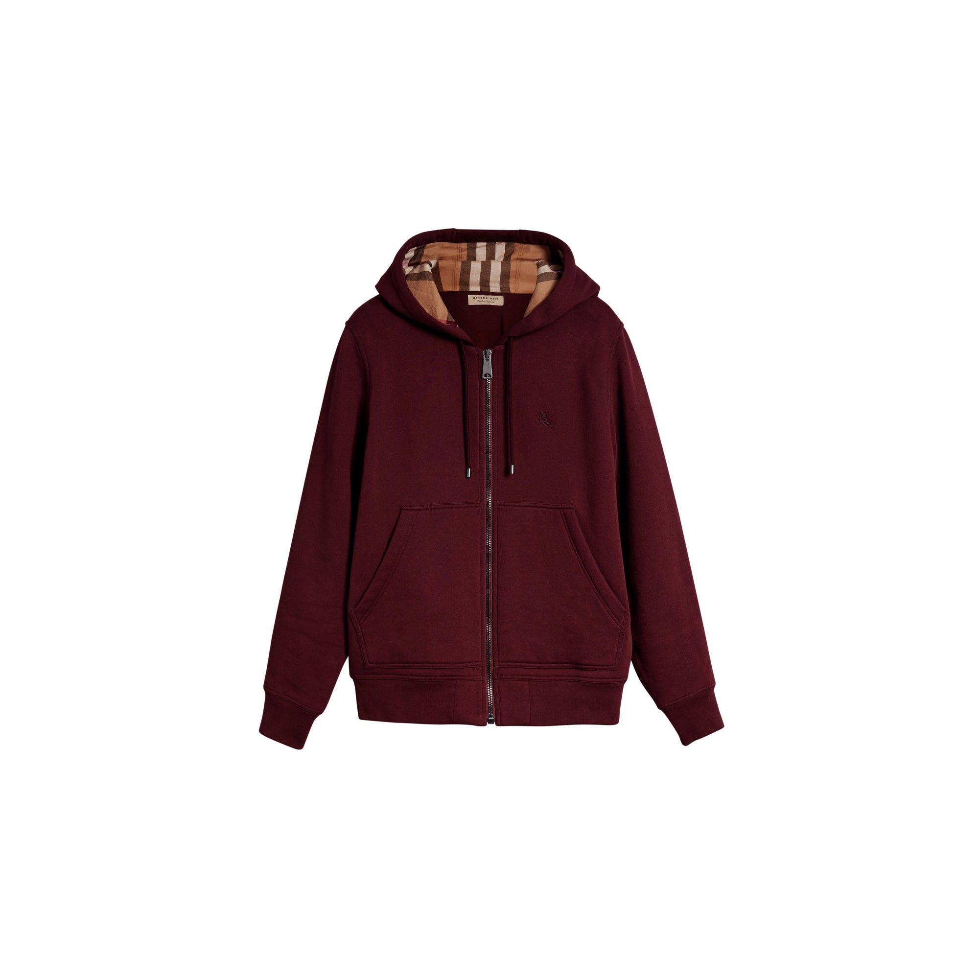 DARK CRIMSON Sweat-shirt à capuche en jersey avec détails check