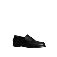 BLACK Mocassins Penny Loafers en cuir