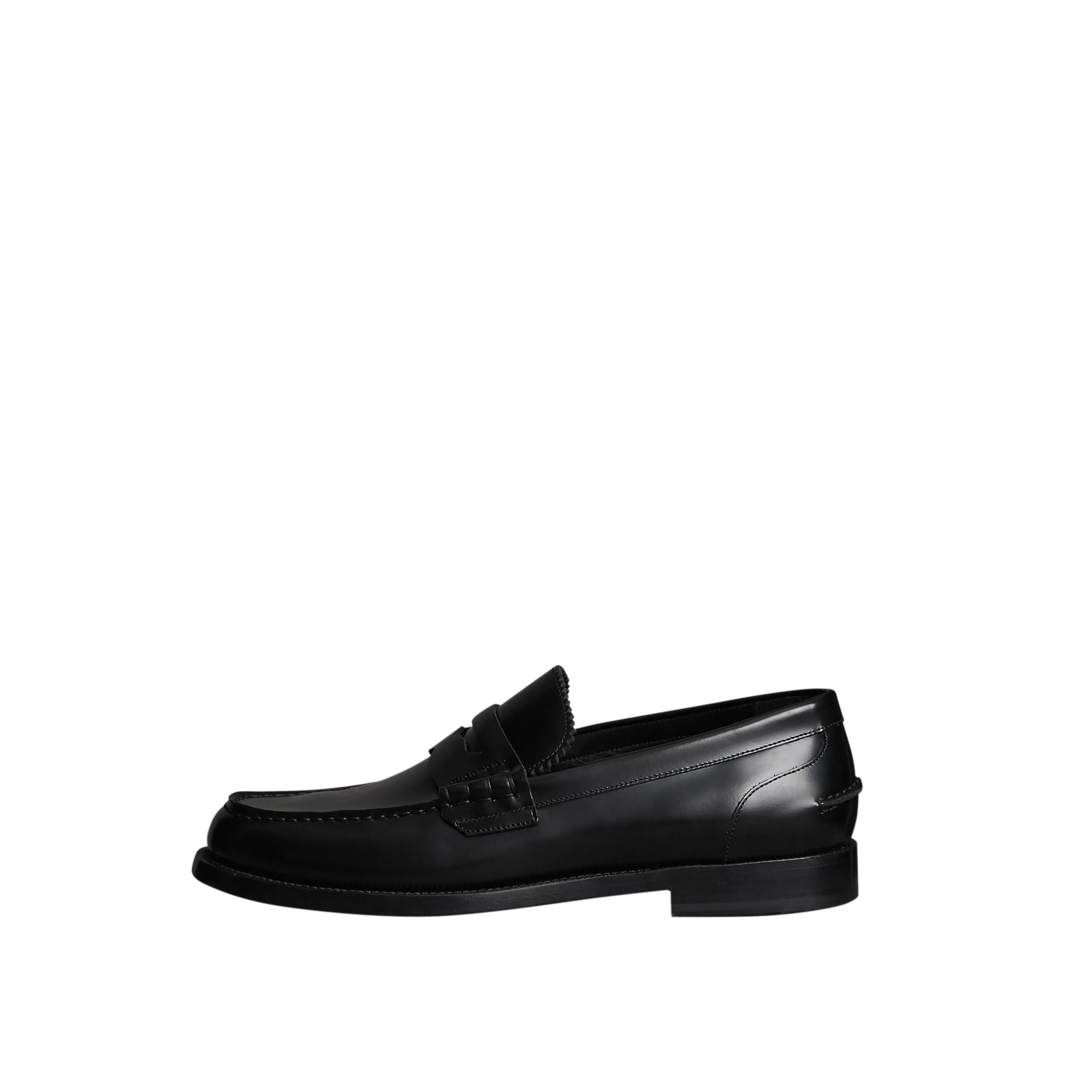 BLACK Mocassins Penny Loafers en cuir