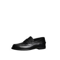 BLACK Mocassins Penny Loafers en cuir